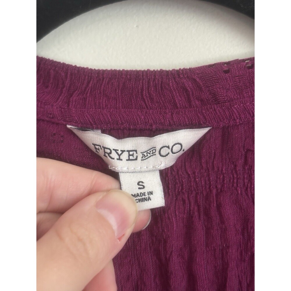 Frye Womens Small Top Purple Corset Textured Long Sleeve Boho Festival‎ Hippie - Picture 2 of 6